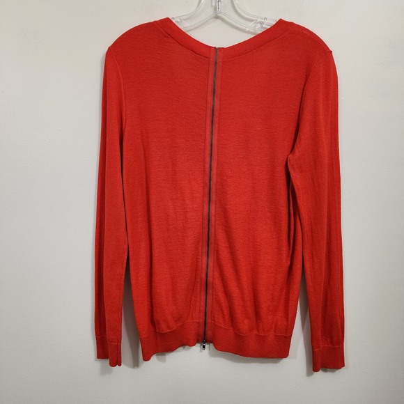 Cabi Cobblestone button front cardigan fiery red with back full zipper womans XS - Picture 3 of 7